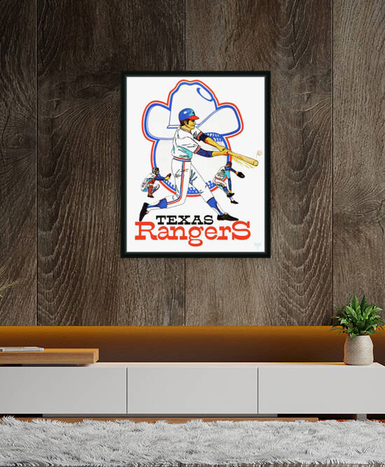1973 Texas Rangers Baseball Art by Davidson by Row One Brand