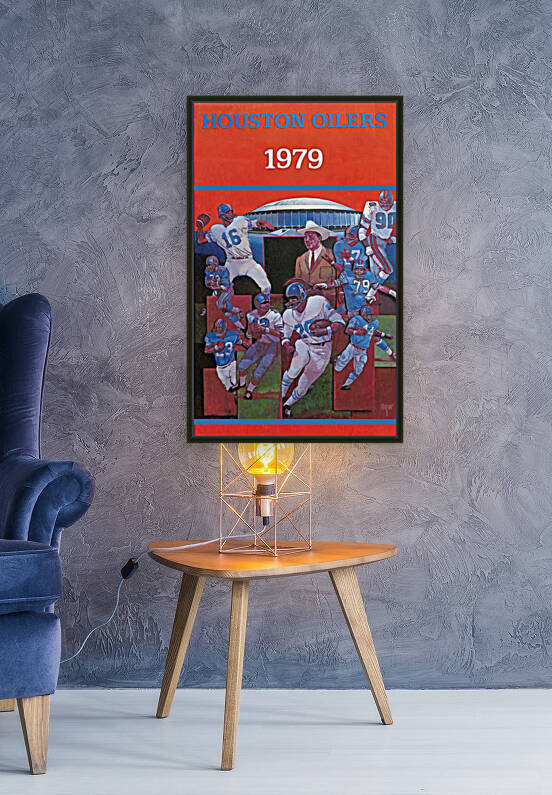 1979 Houston Oilers Football Art Remix by Row One Brand