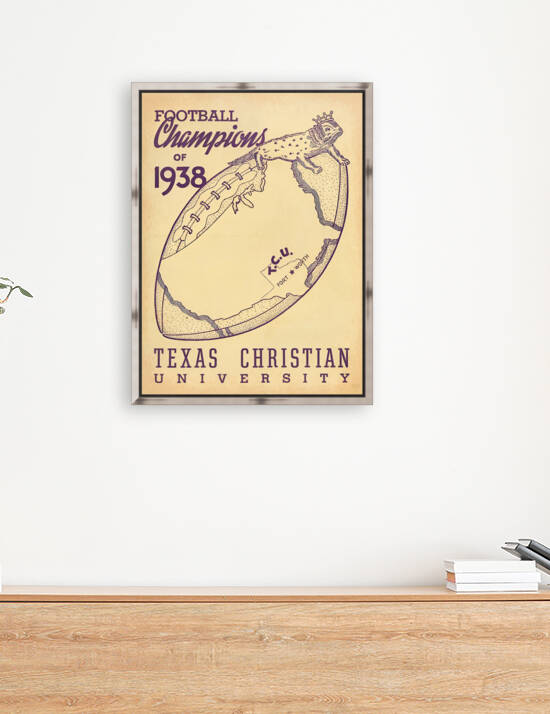 1938 TCU Horned Frogs Football Art by Row One Brand