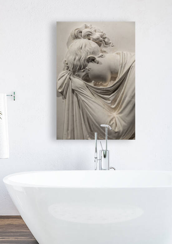 Funeral sculpture by Antonio Canova. Marble memorial on tombston by Paolo Modena