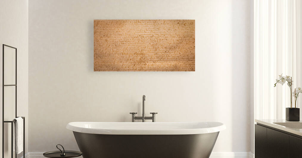 Aged handwritten manuscript text. Calligraphy on old paper vint by Paolo Modena