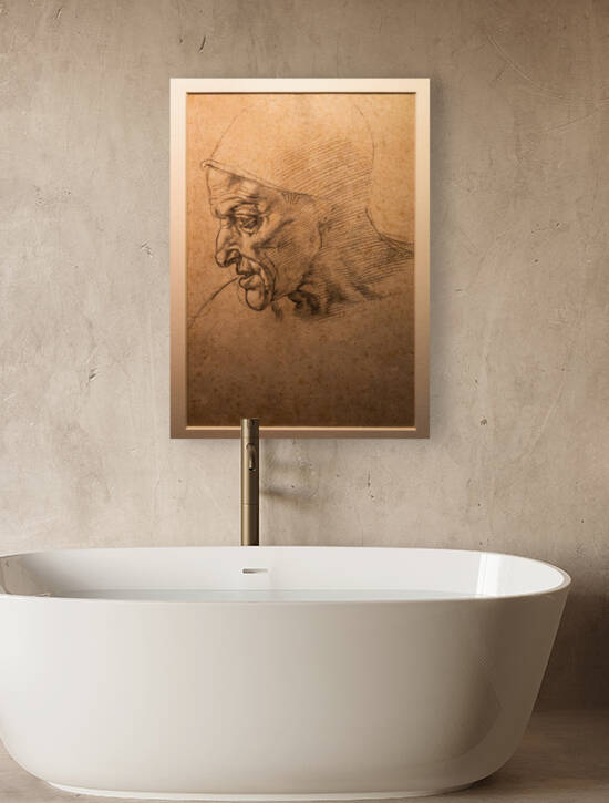 Michelangelo Buonarroti drawing Study for the head of the Cumae by Paolo Modena