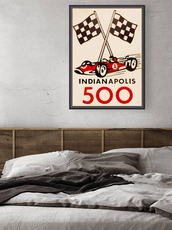 Vintage Indianapolis 500 Auto Racing Art by Row One Brand