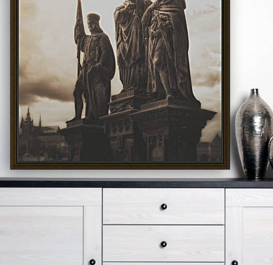 Statues along Karl Bridge; Prague, Czech Republic by PacificStock