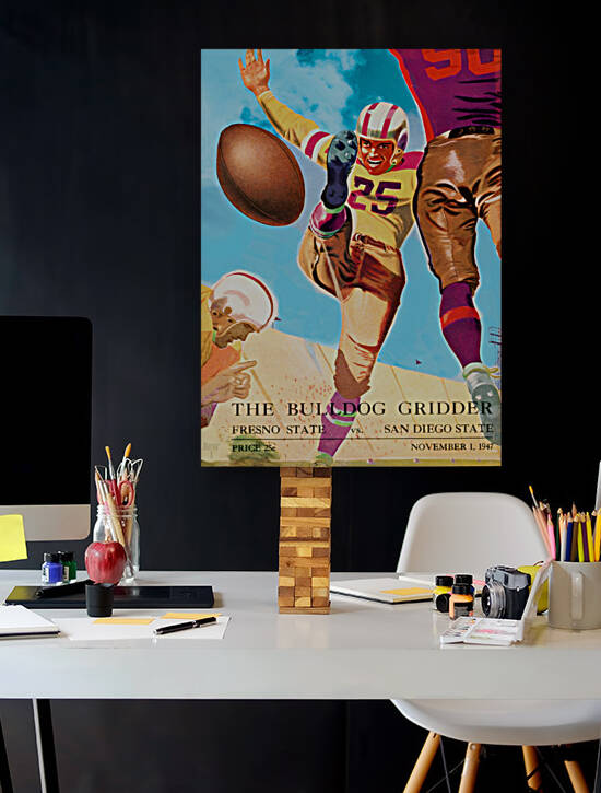 1947 Fresno State vs. San Diego State Football Art by Row One Brand