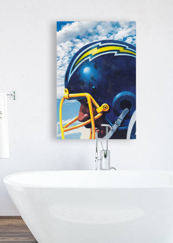 San Diego Chargers Throwback Helmet Art by Row One Brand