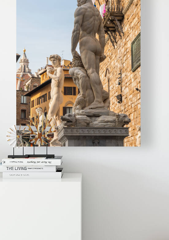 Italy Florence. David by Michelangelo antique marble sculpture by Paolo Modena