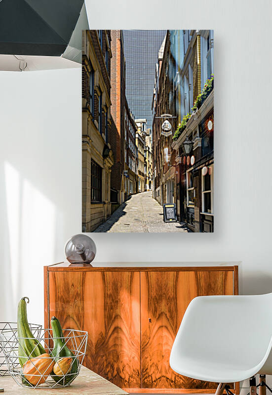 Lovat Lane in the City of London with skyscrapers filling sky by Steve Heap