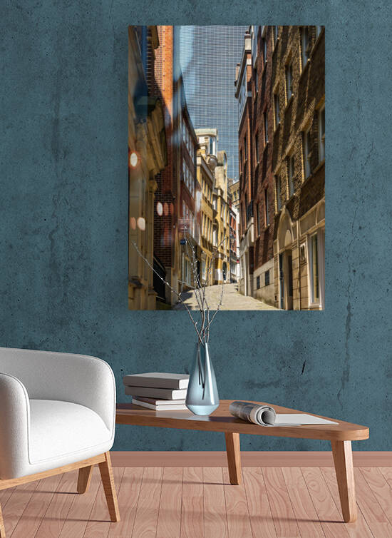 Lovat Lane in the City of London with skyscrapers filling sky by Steve Heap