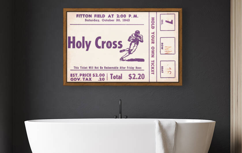 1943 Holy Cross Football Ticket Remix by Row One Brand
