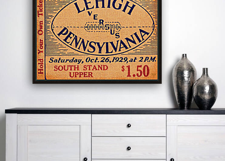 1929 Penn vs. Lehigh Football Ticket Art by Row One Brand