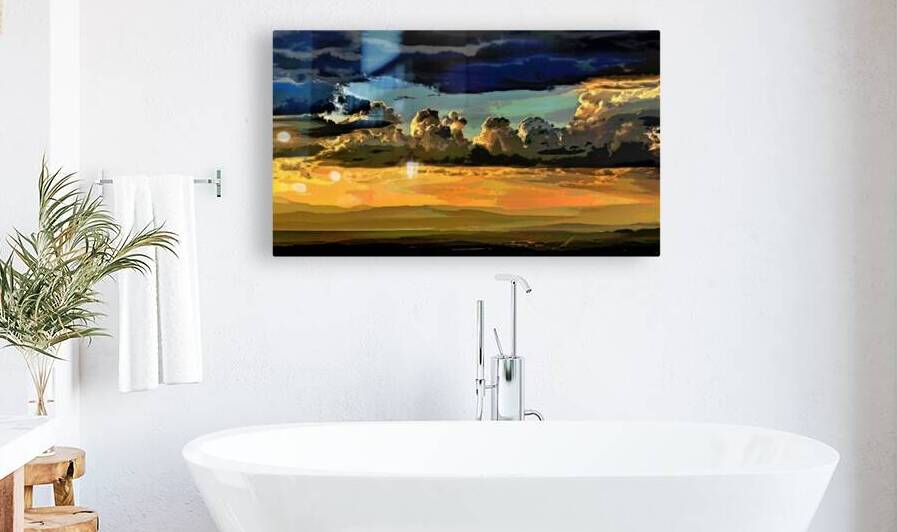 COLORFUL SKIES OVER SANTA FE NEW MEXICO by LES MAYERS 