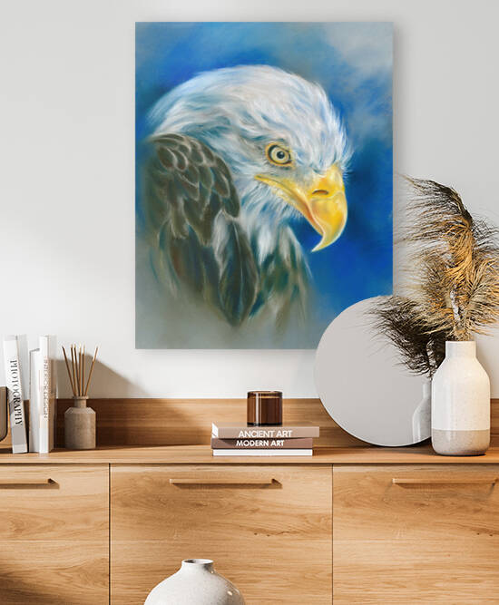 Bald Eagle on Blue by MM Anderson
