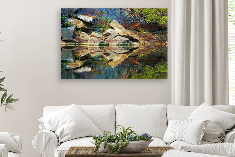 Colorful Rock Shore Reflections by Deb Oppermann