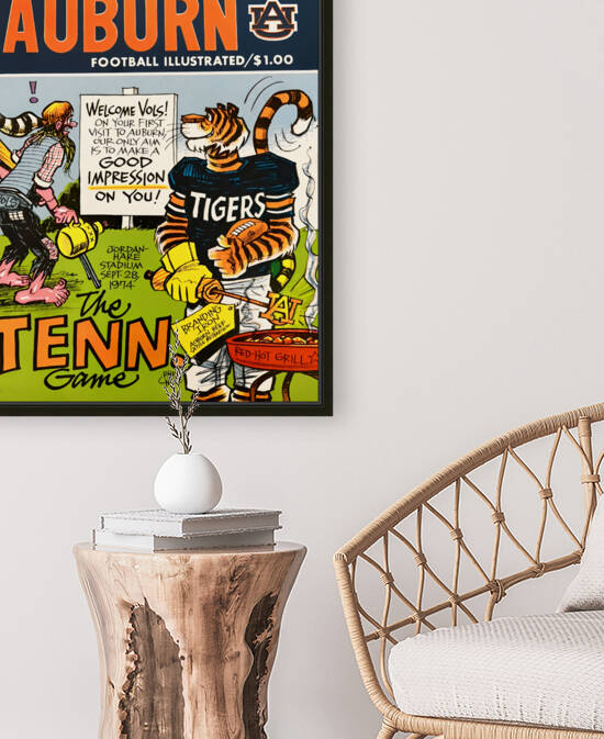 1974 Auburn Tigers Football Program Art by Phil Neel by Row One Brand