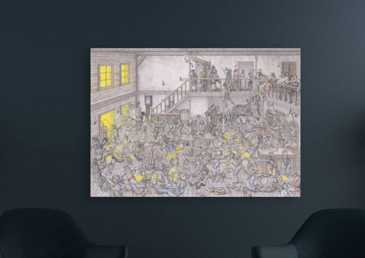 Wild West Saloon Fight by Lee Fuller