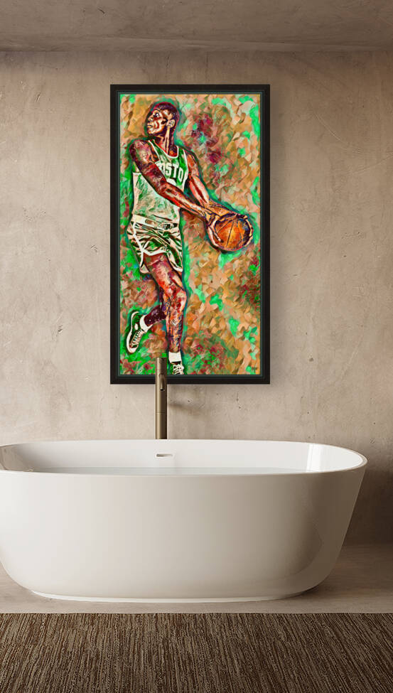 Bill Russell Hook Shot Art by Row One Brand