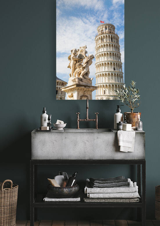 Pisa Italy - Famous Leaning Tower landmark with blue sky Renai by Paolo Modena