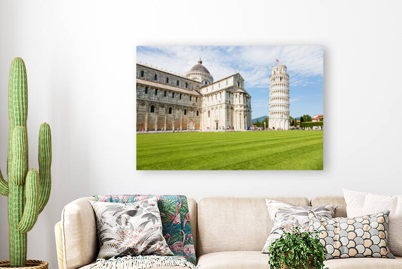 Pisa Italy - Famous Leaning Tower landmark with blue sky Renai by Paolo Modena