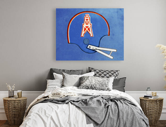 Throwback Houston Oilers Football Helmet Art by Row One Brand