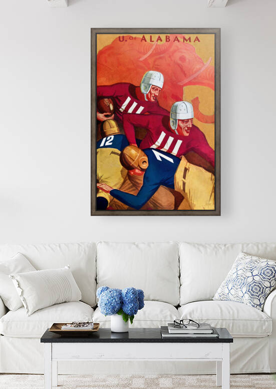 1932 Alabama Red Elephants Football Art by Row One Brand