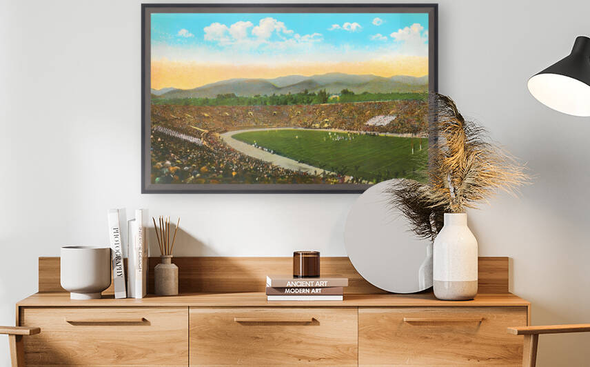 Vintage Rose Bowl Stadium Art by Row One Brand