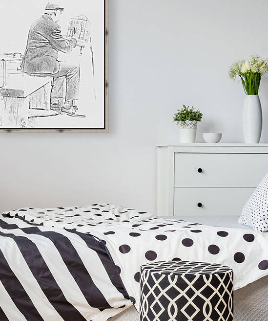 Sketch of old man painting; Alberta, Canada by PacificStock