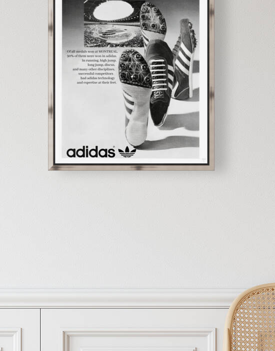 1977 Adidas Montreal Medals Shoe Ad  by Row One Brand