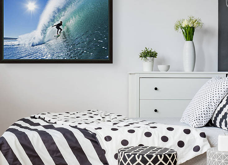 Surfer On Blue Ocean Wave by PacificStock