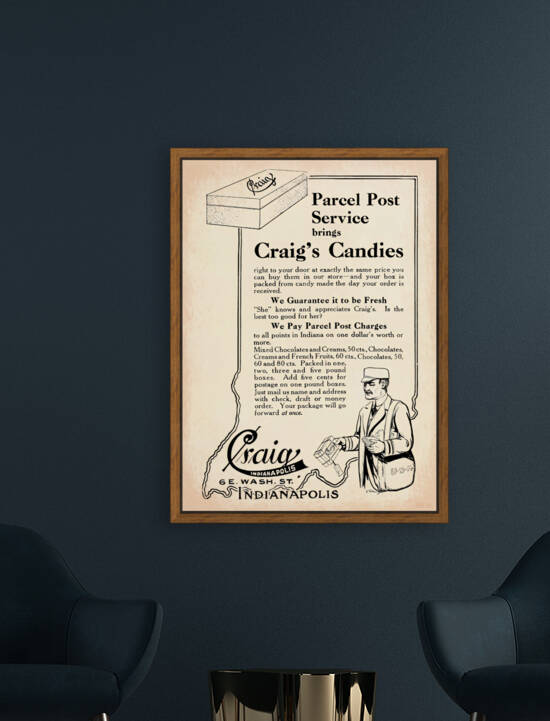 Vintage Indianapolis | Craigs Candy Advertisement  by Row One Brand