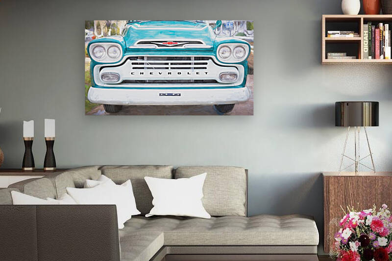 1959 Bue Chevy Pick Up Truck Apache Series X103 by Rich Franco