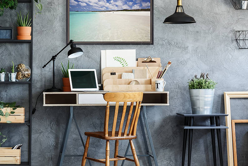 White sand beach with crystal clear turquoise water and blue sky by PacificStock