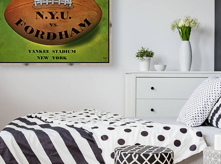 Vintage NYU vs. Fordham Football Art by Row One Brand