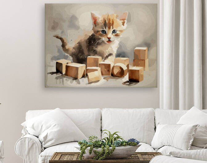 Cat Wooden Blocks by Wissam Ramadan