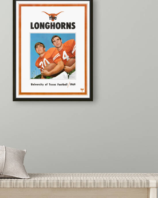 1969 Texas Longhorns Football Art by Row One Brand