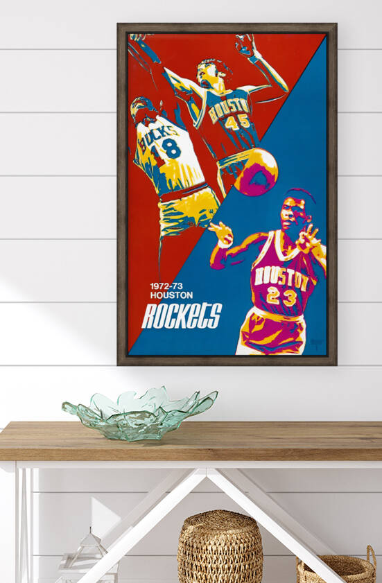 1972 Houston Rockets Basketball Art by Row One Brand