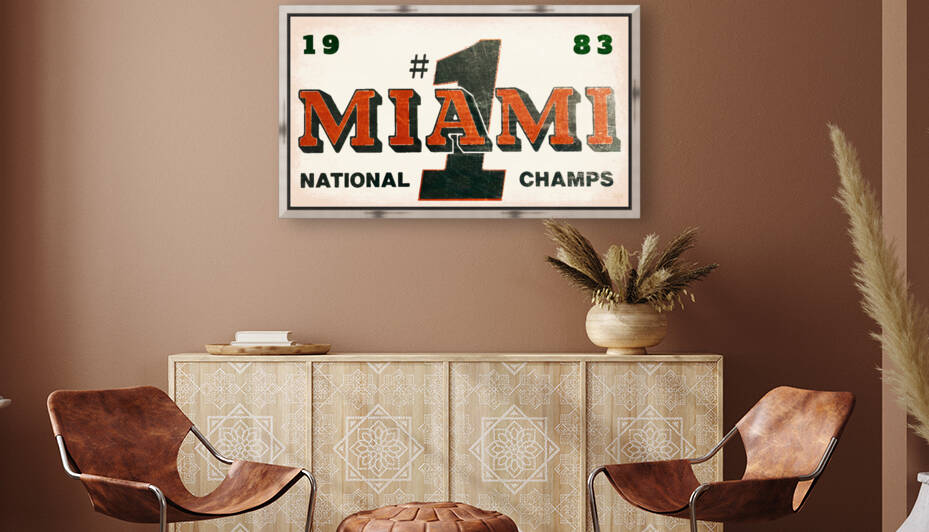 1983 Miami Hurricanes National Champs Art by Row One Brand