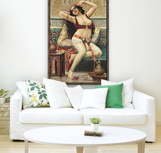 Oriental woman at the bath by Emile Lecomte-Vernet