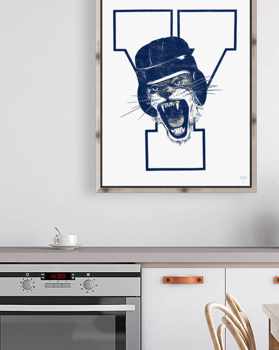 Vintage BYU Cougar Football Art by Row One Brand