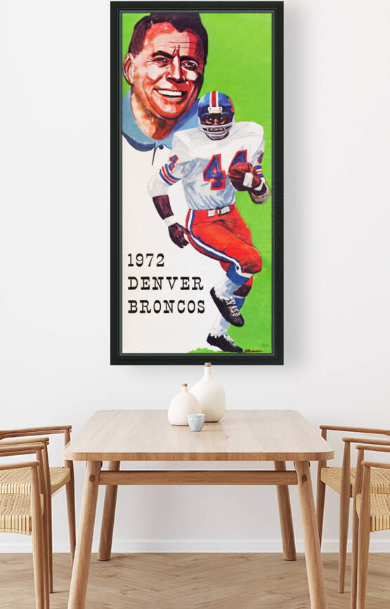 1972 Denver Broncos Floyd Little Art by Row One Brand