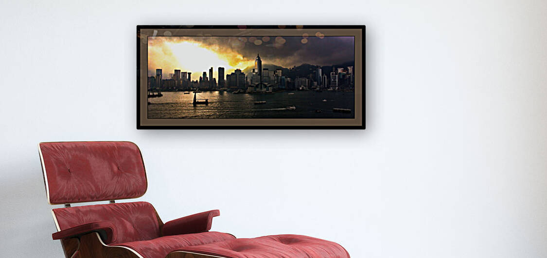 HONG KONG HARBOR AT DAYBREAK  by LES MAYERS 