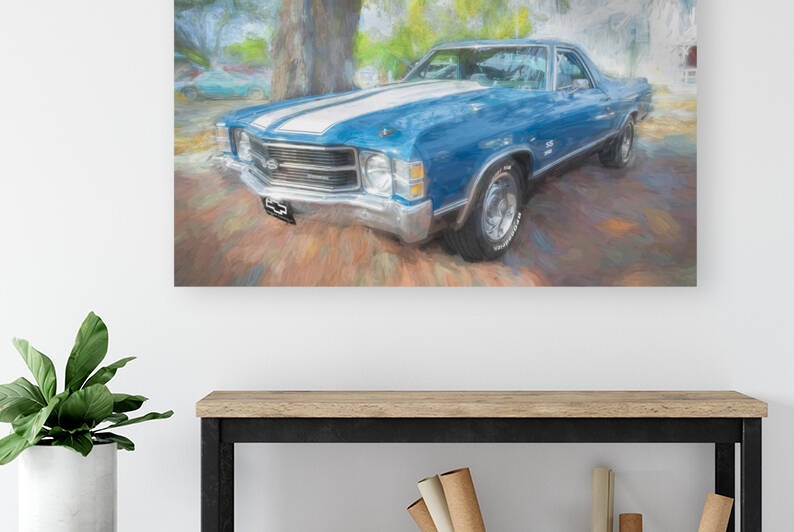 1971 Blue Chevrolet El Camino Custom 350 X 2 by Rich Franco