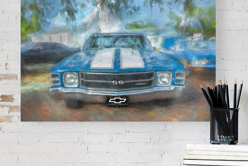 1971 Blue Chevrolet El Camino Custom 350 X 3 by Rich Franco