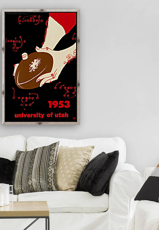 1953 University of Utah Football Art by Row One Brand