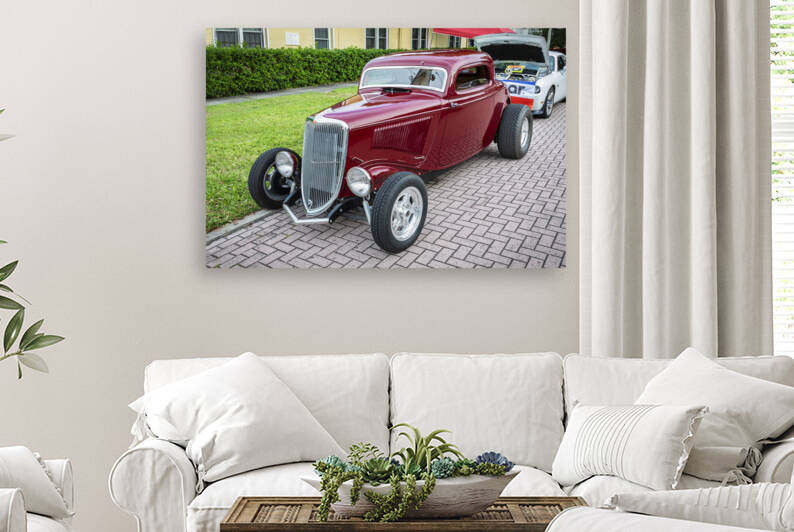 1934 Burgundy Ford Hot Rod X 1 by Rich Franco