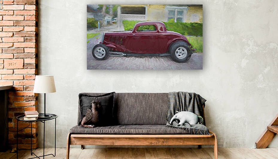 1934 Burgundy Ford Hot Rod X 3 by Rich Franco