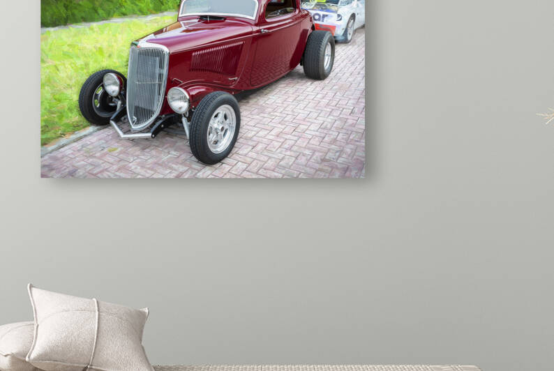 1934 Burgundy Ford Hot Rod X 5 by Rich Franco