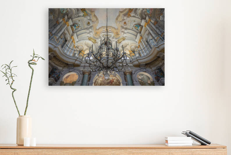 Turin Italy - Baroque luxury interior with marble of Queens Pa by Paolo Modena