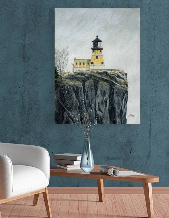 Split Rock Lighthouse Painting by Stephen Emms