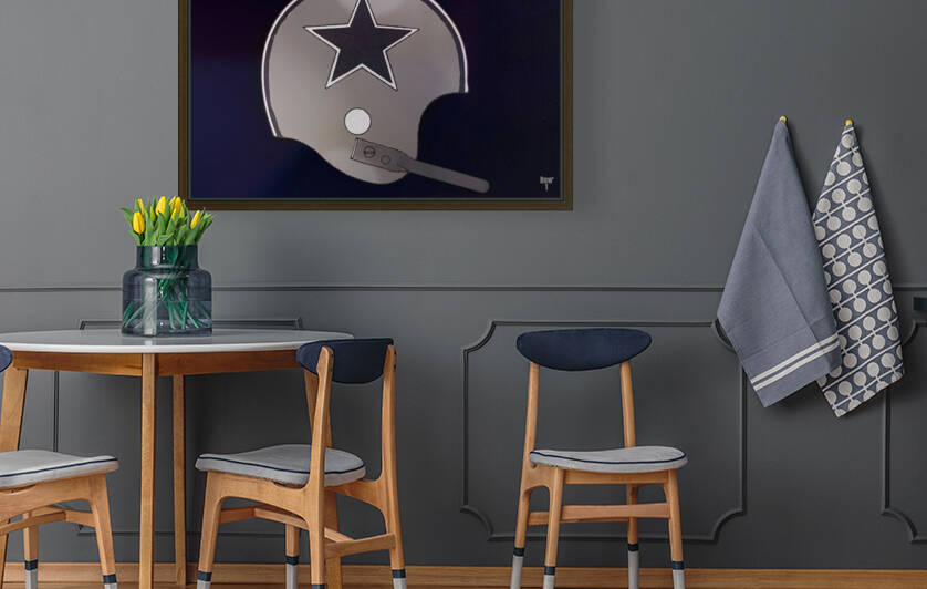 1967 Dallas Cowboys Throwback Helmet Art by Row One Brand
